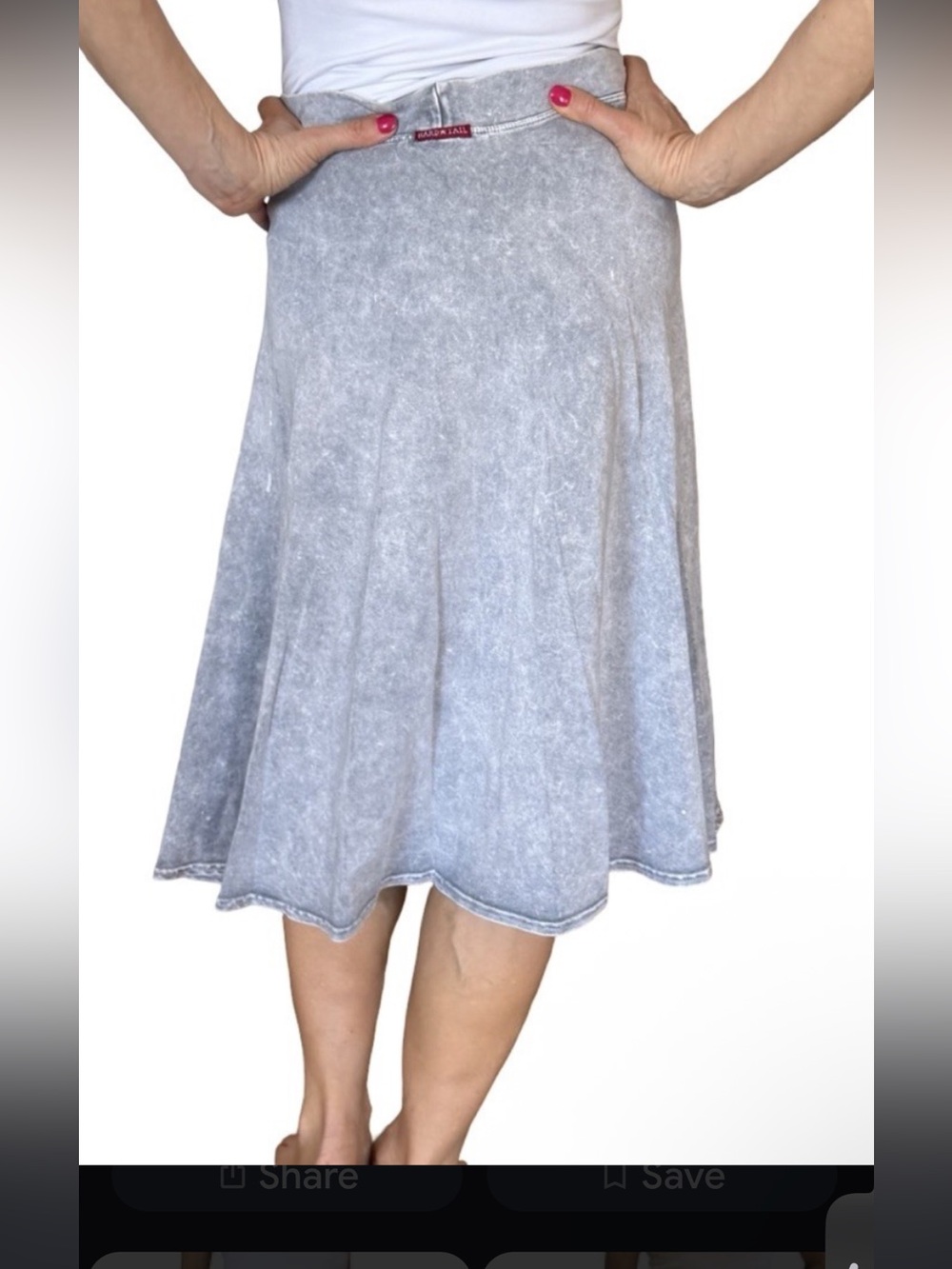 Hard Tail Forever Grey A-Line Midi Skirt.